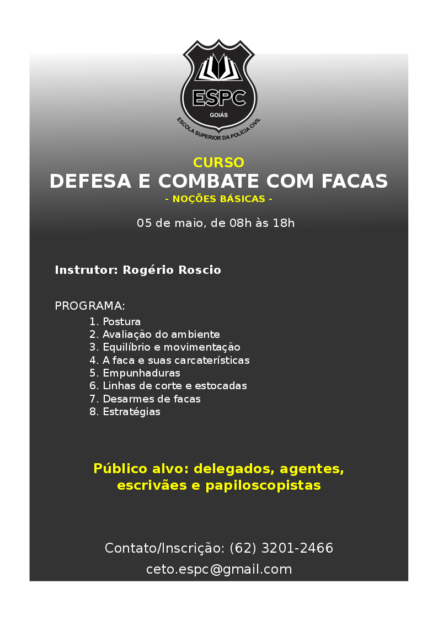 Cartaz ESPC Combate com Facas